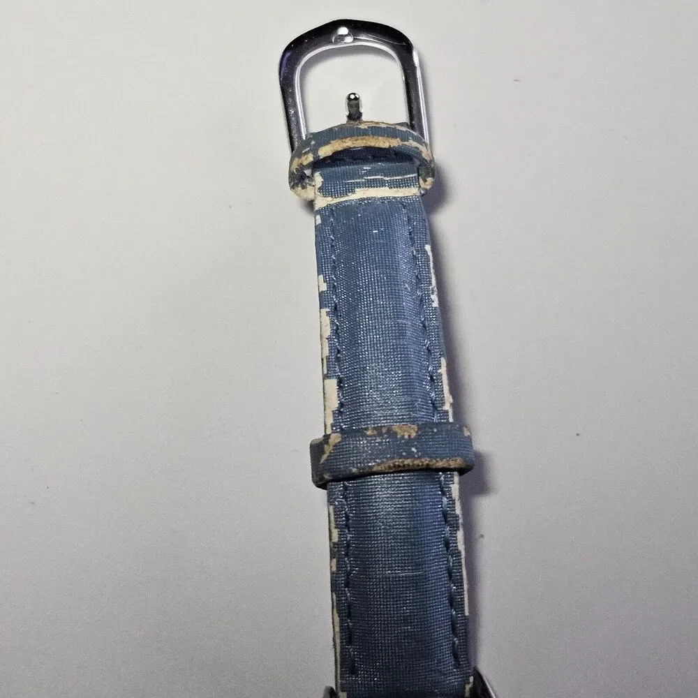 **Final Sale** Disney’s Tinkerbell Watch Silver Crystal Bezel Blue Needs Battery - Picture 6 of 14